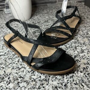 Hush Puppies | Women's Leather Dalmatian Pinstud Wedge Sandal Size 9.5
